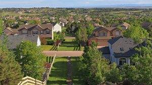 rooftops in the suburbs of Denver