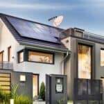 Modern home with solar panels on roof Elite Roofing & Solar in Denver, CO