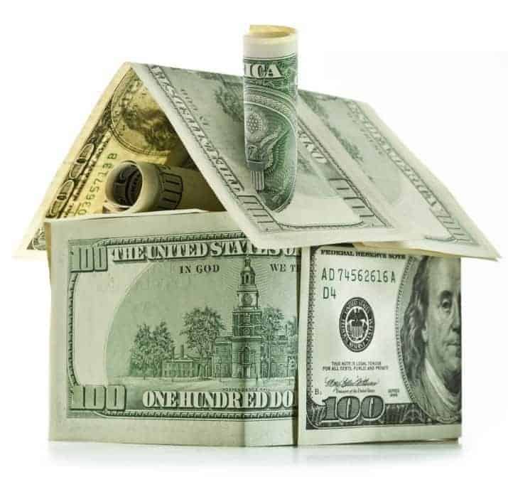 House made out of hundred dollar bills